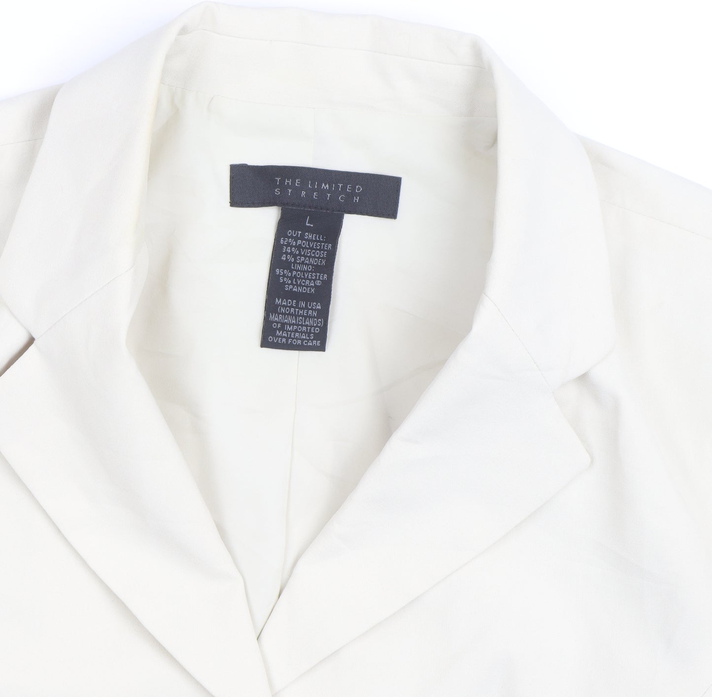 The Limited Women’s Ivory Stretch Blazer L Classic Mid-Length