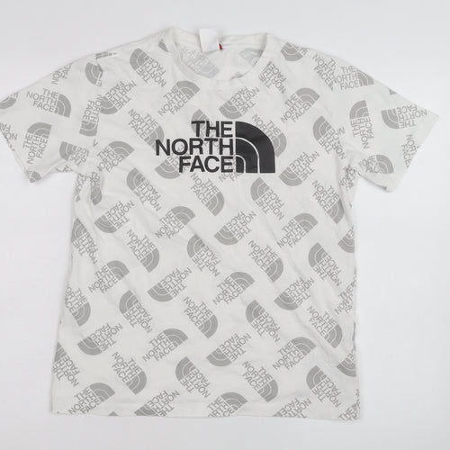 The North Face Boys White Logo Print Short Sleeve Cotton T-Shirt XL