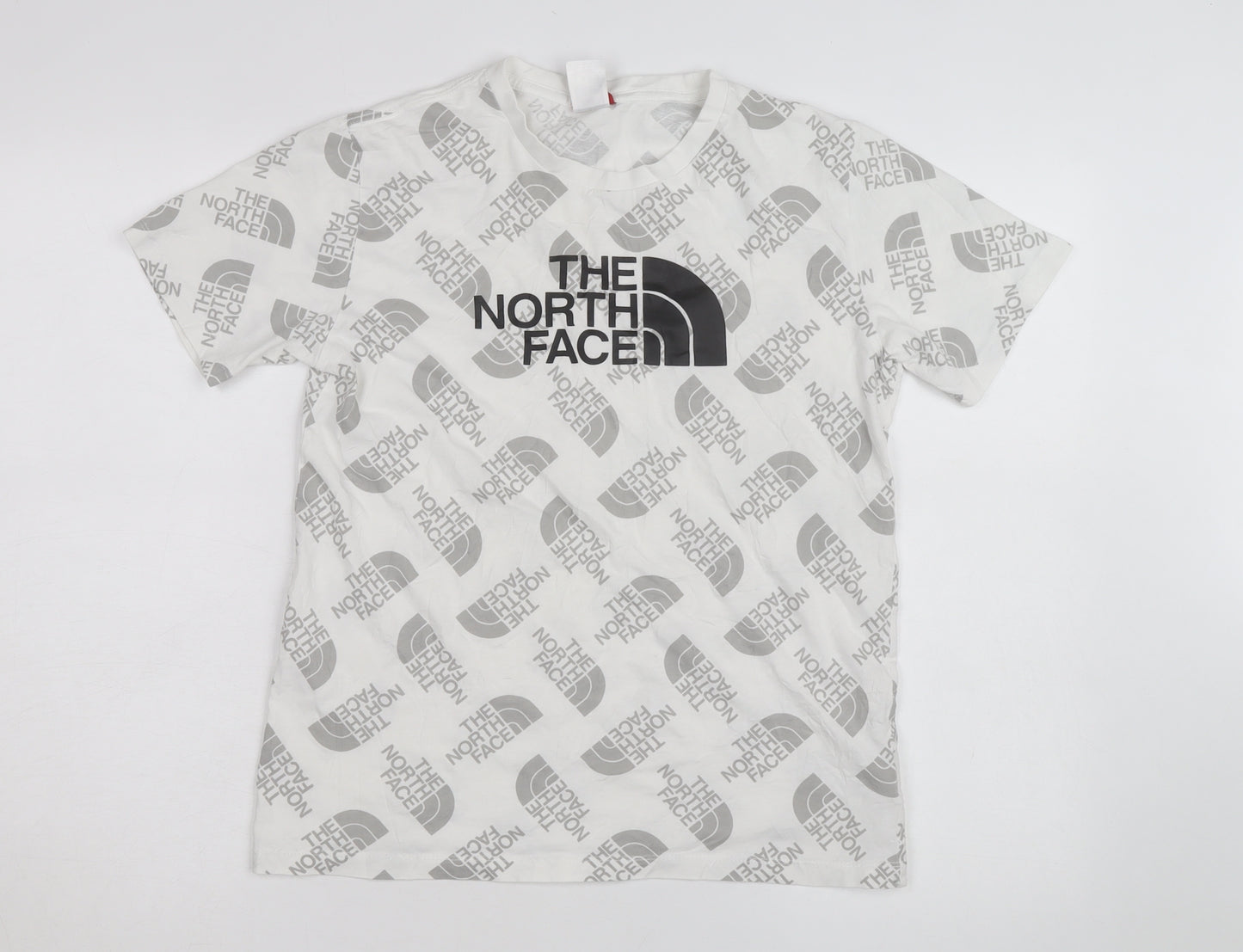 The North Face Boys White Logo Print Short Sleeve Cotton T-Shirt XL
