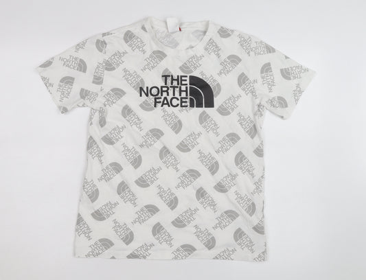 The North Face Boys White Logo Print Short Sleeve Cotton T-Shirt XL