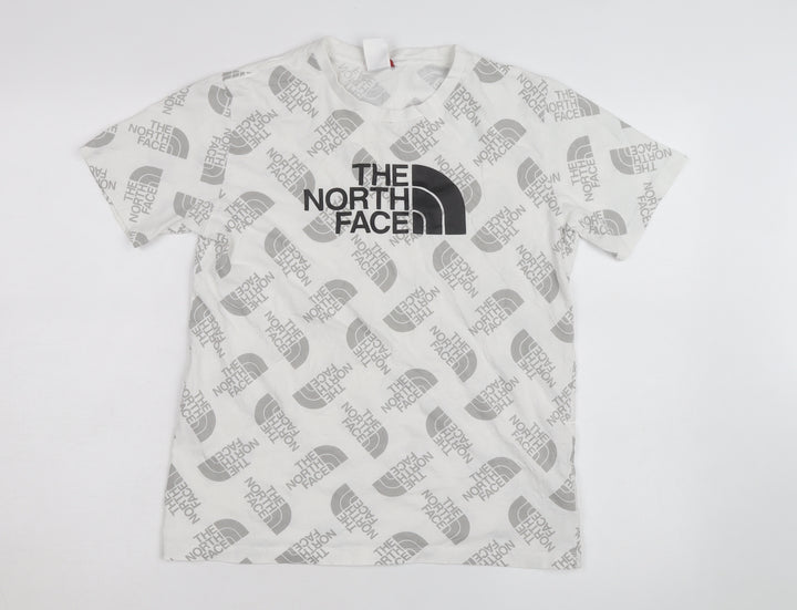 The North Face Boys White Logo Print Short Sleeve Cotton T-Shirt XL