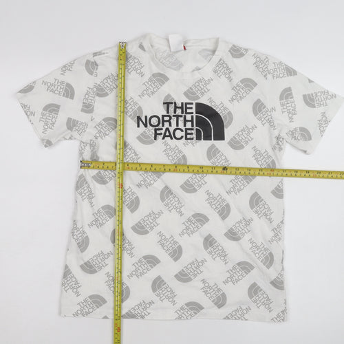 The North Face Boys White Logo Print Short Sleeve Cotton T-Shirt XL
