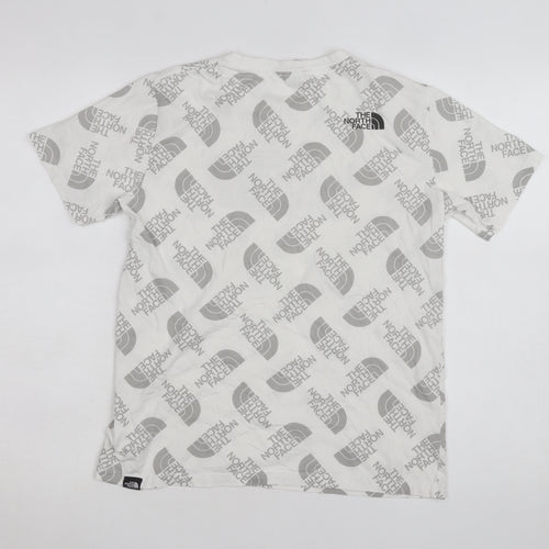 The North Face Boys White Logo Print Short Sleeve Cotton T-Shirt XL