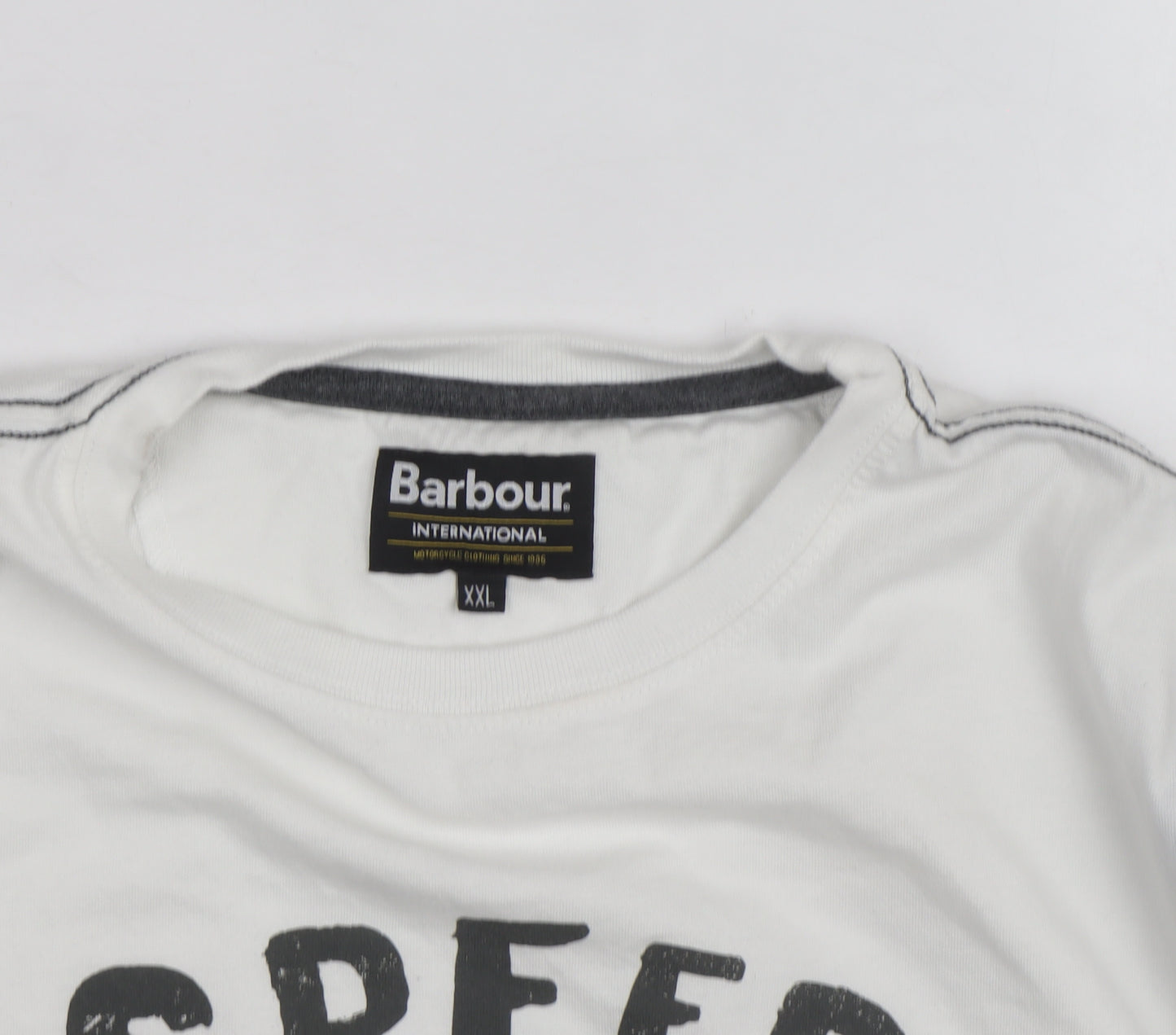 Barbour Boys White Long Sleeve Graphic Motorcycle T-Shirt Size 2XL
