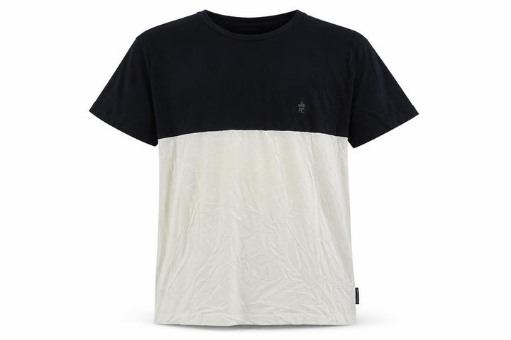 French Connection Men's Black & White XL Colourblock Crew Neck T-Shirt