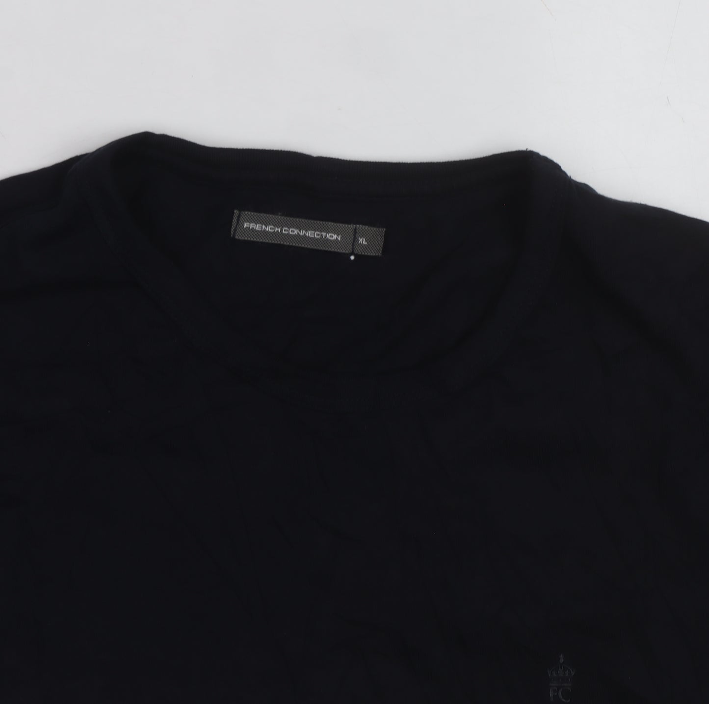 French Connection Men's Black & White XL Colourblock Crew Neck T-Shirt
