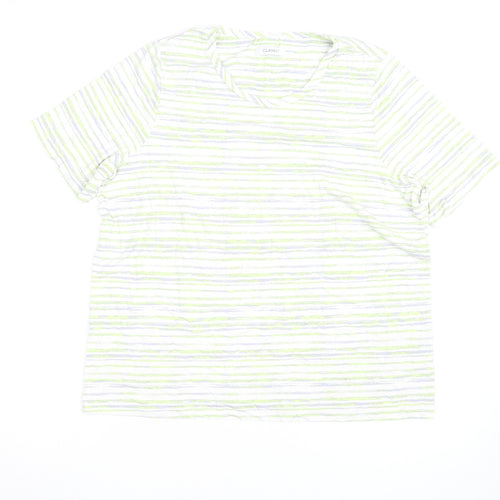 Marks and Spencer Women’s Multicoloured Striped Cotton T-Shirt Size 20