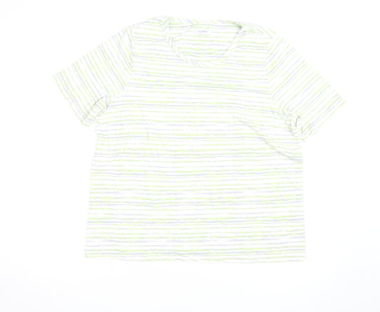Marks and Spencer Women’s Multicoloured Striped Cotton T-Shirt Size 20