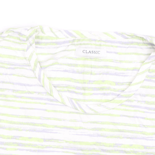 Marks and Spencer Women’s Multicoloured Striped Cotton T-Shirt Size 20