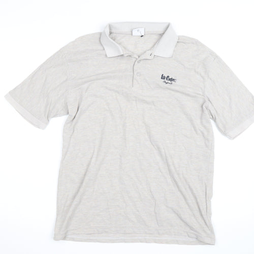 Lee Cooper Men's Beige Cotton Polo Shirt Size M Regular Fit
