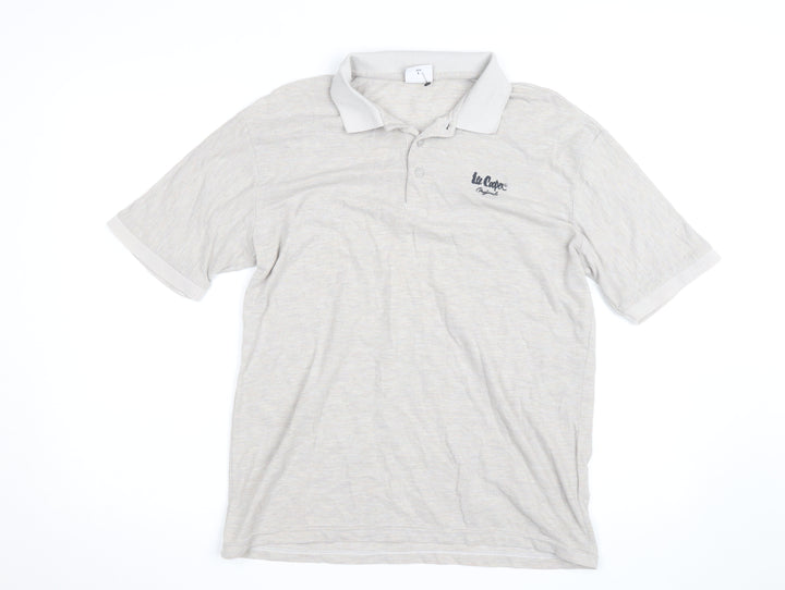 Lee Cooper Men's Beige Cotton Polo Shirt Size M Regular Fit