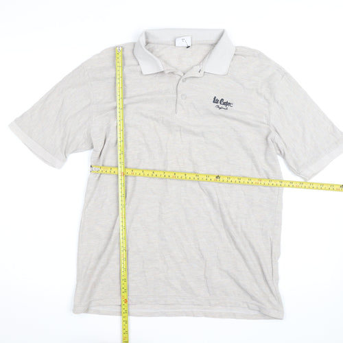 Lee Cooper Men's Beige Cotton Polo Shirt Size M Regular Fit