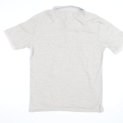 Lee Cooper Men's Beige Cotton Polo Shirt Size M Regular Fit