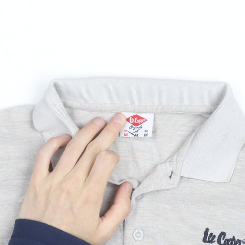 Lee Cooper Men's Beige Cotton Polo Shirt Size M Regular Fit