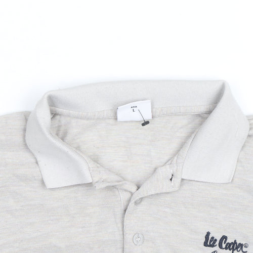 Lee Cooper Men's Beige Cotton Polo Shirt Size M Regular Fit