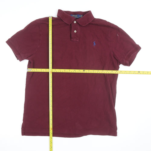 Polo Ralph Lauren Men's Burgundy Cotton Slim Fit Polo Shirt Size L
