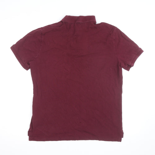 Polo Ralph Lauren Men's Burgundy Cotton Slim Fit Polo Shirt Size L