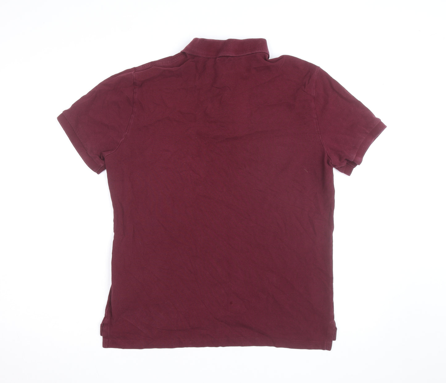 Polo Ralph Lauren Men's Burgundy Cotton Slim Fit Polo Shirt Size L