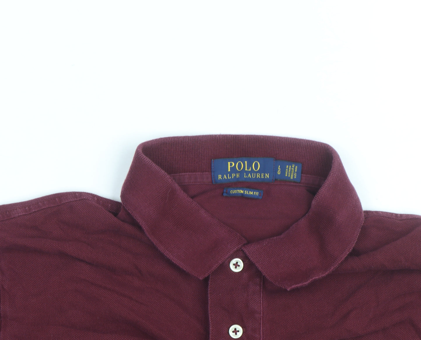 Polo Ralph Lauren Men's Burgundy Cotton Slim Fit Polo Shirt Size L