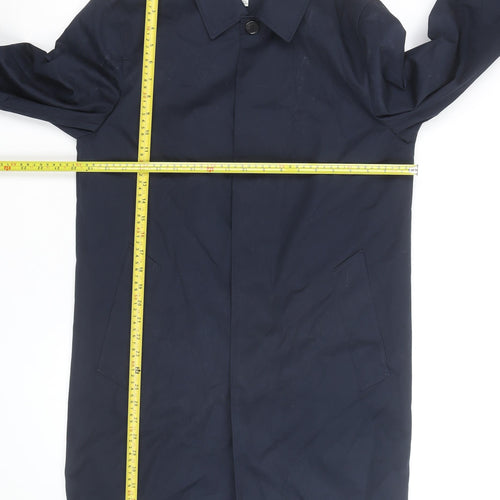 Marks and Spencer Men's Blue Regular Fit Mid-Length Trench Coat S