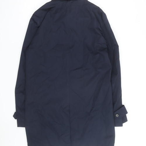 Marks and Spencer Men's Blue Regular Fit Mid-Length Trench Coat S