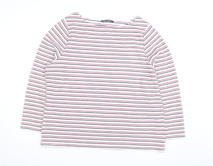Bonmarché Women’s Multicoloured Striped Cotton Knit Jumper Size 20