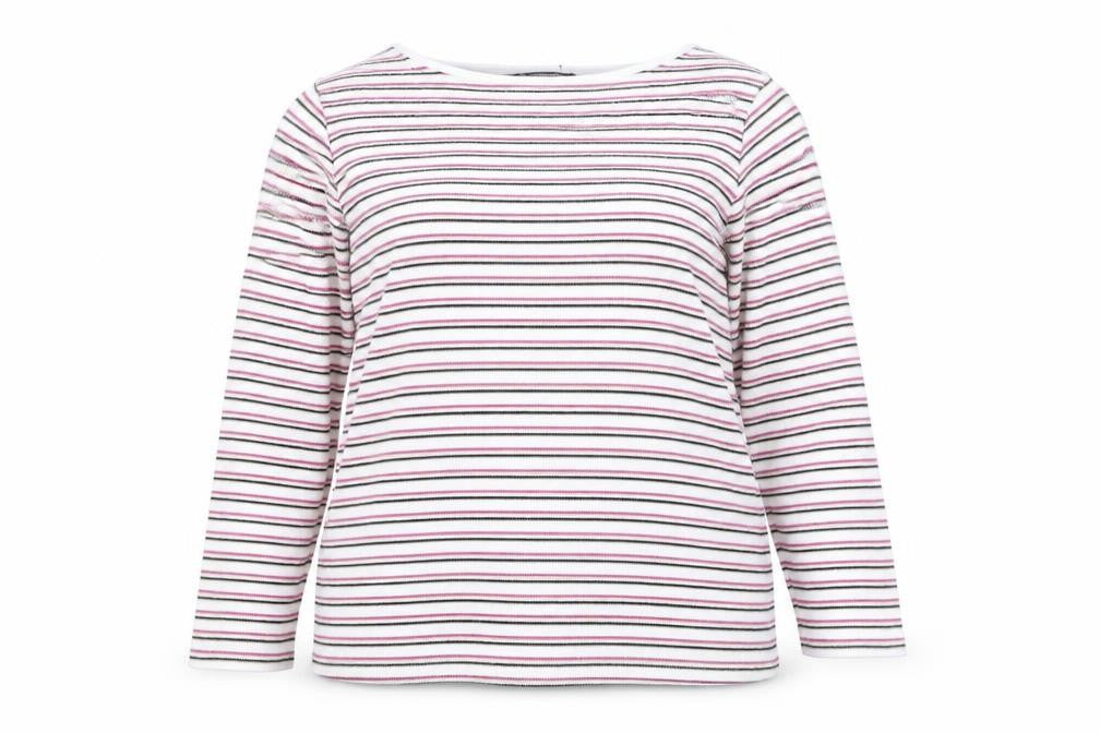 Bonmarché Women’s Multicoloured Striped Cotton Knit Jumper Size 20