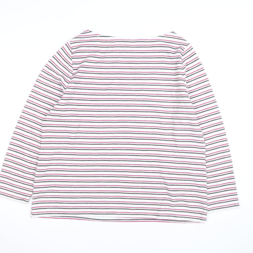 Bonmarché Women’s Multicoloured Striped Cotton Knit Jumper Size 20