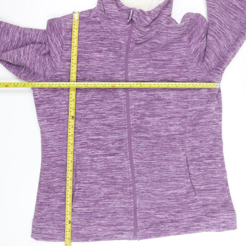 Mountain Warehouse Women Purple Full Zip Hooded Fleece Jacket Size 18