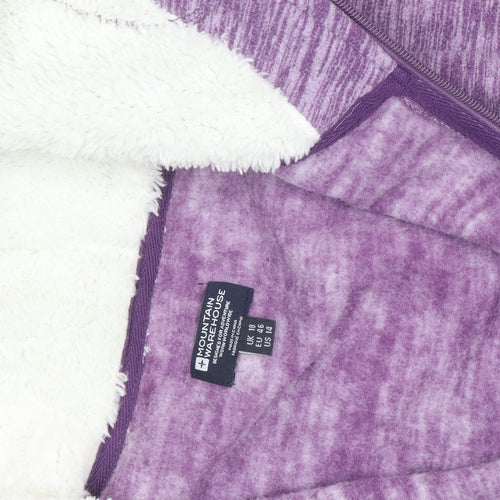 Mountain Warehouse Women Purple Full Zip Hooded Fleece Jacket Size 18