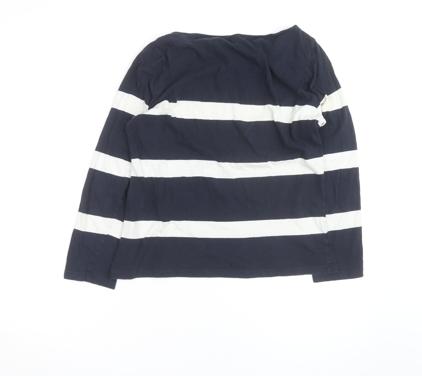 Hobbs Women’s Blue White Striped Cotton Long Sleeve Top L