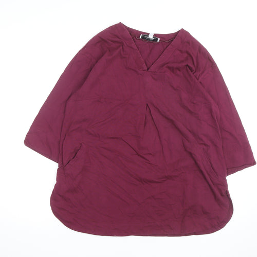 Lily Ella Women’s Purple Size 18 V-Neck Shift Dress