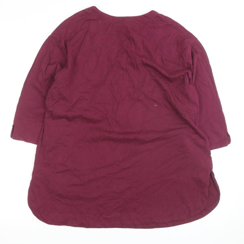 Lily Ella Women’s Purple Size 18 V-Neck Shift Dress