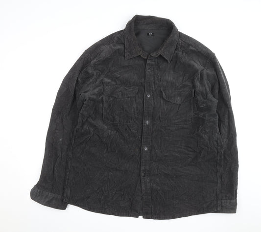 Uniqlo Men’s Black Corduroy Lined Button Jacket XL