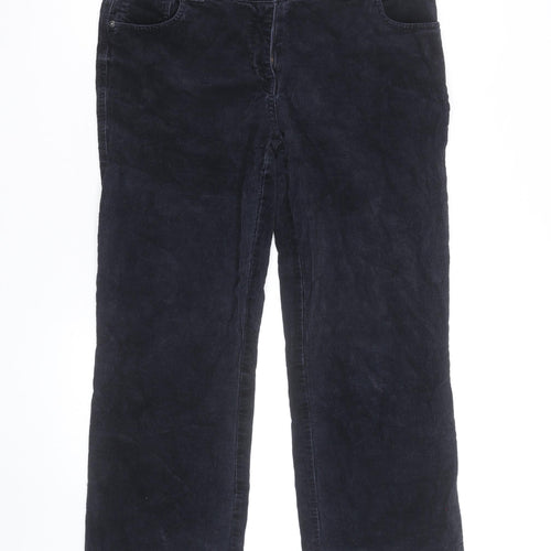 Laura Ashley Womens Black Corduroy Straight Jeans Size 14