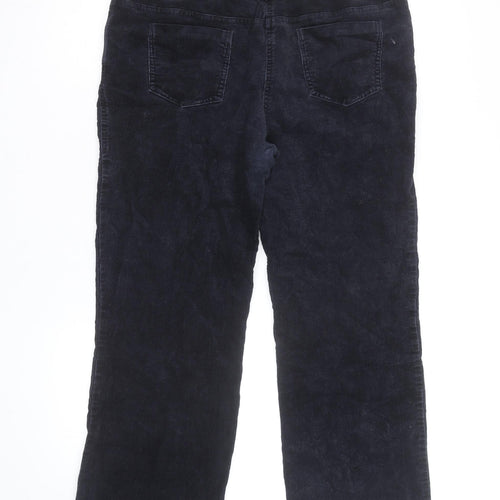Laura Ashley Womens Black Corduroy Straight Jeans Size 14