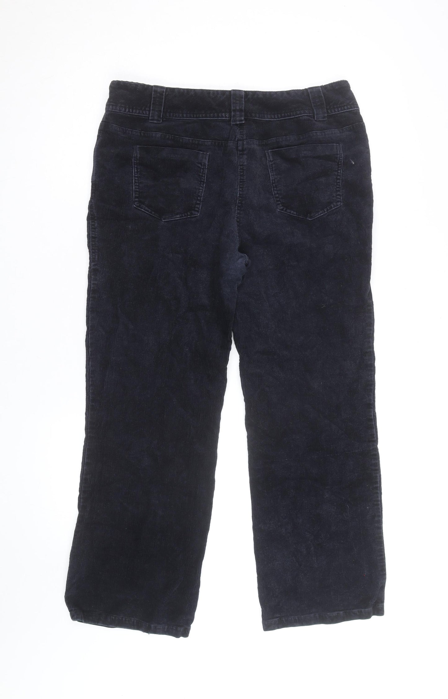 Laura Ashley Womens Black Corduroy Straight Jeans Size 14