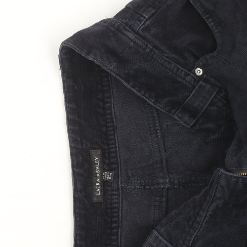 Laura Ashley Womens Black Corduroy Straight Jeans Size 14