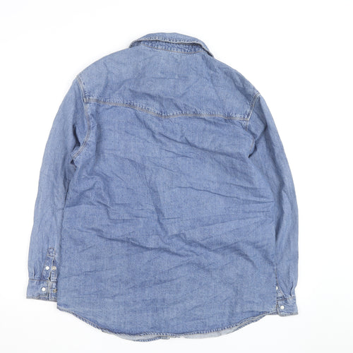 Pull & Bear Men's Blue Denim Basic Jacket Size M Cotton Casual