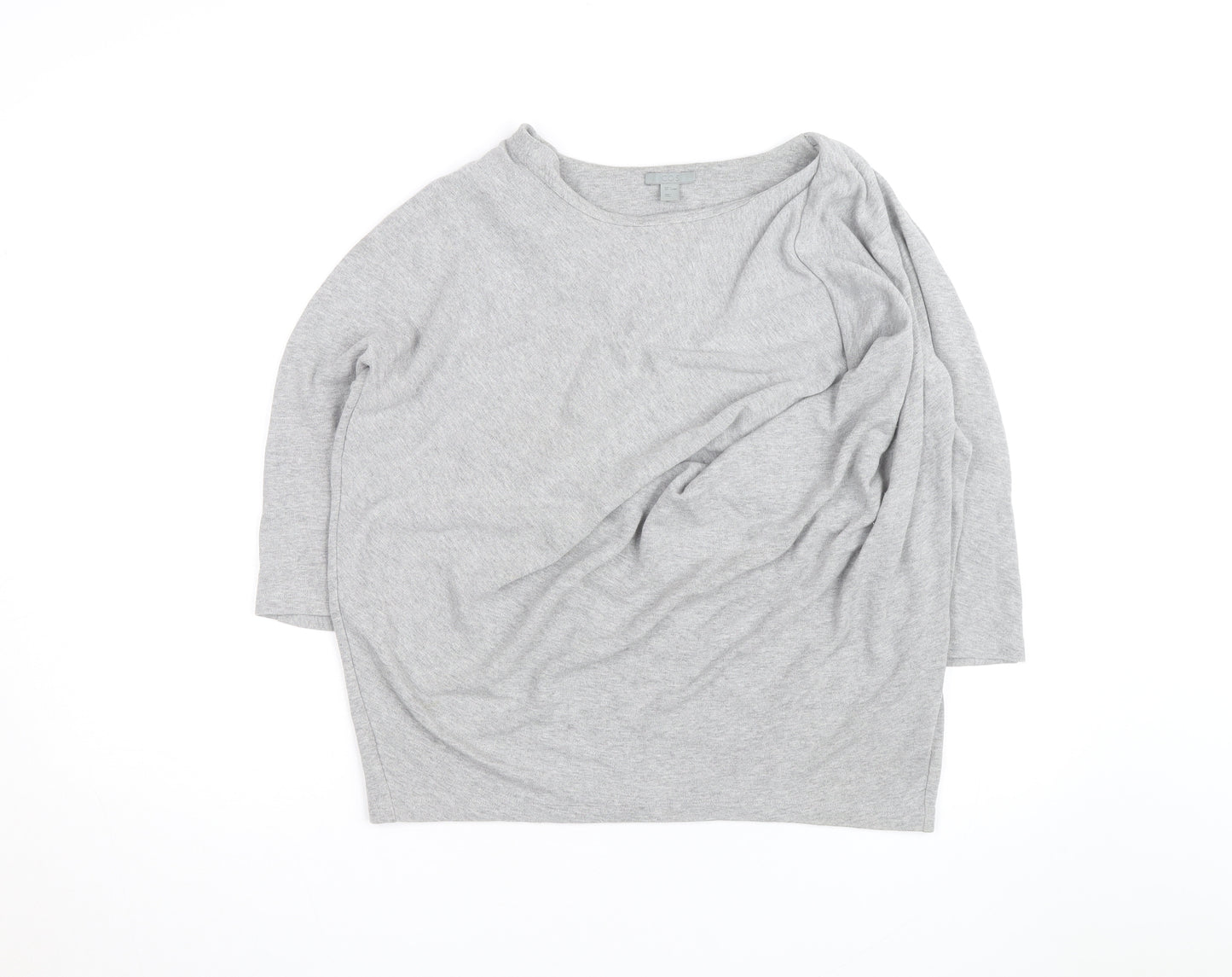 COS Women's Grey Boat Neck Relaxed Pullover Jumper Size L