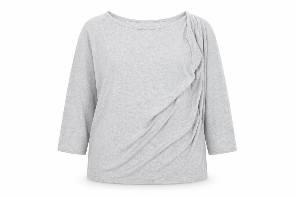 Front view of COS Women's Grey Boat Neck Relaxed jumper, size L