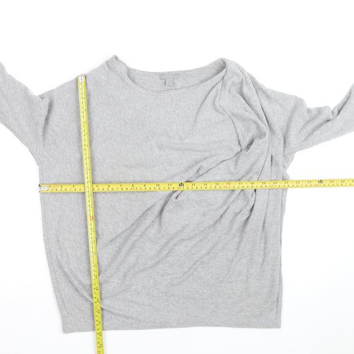 COS Women's Grey Boat Neck Relaxed Pullover Jumper Size L