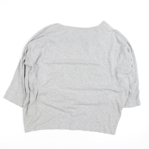 COS Women's Grey Boat Neck Relaxed Pullover Jumper Size L