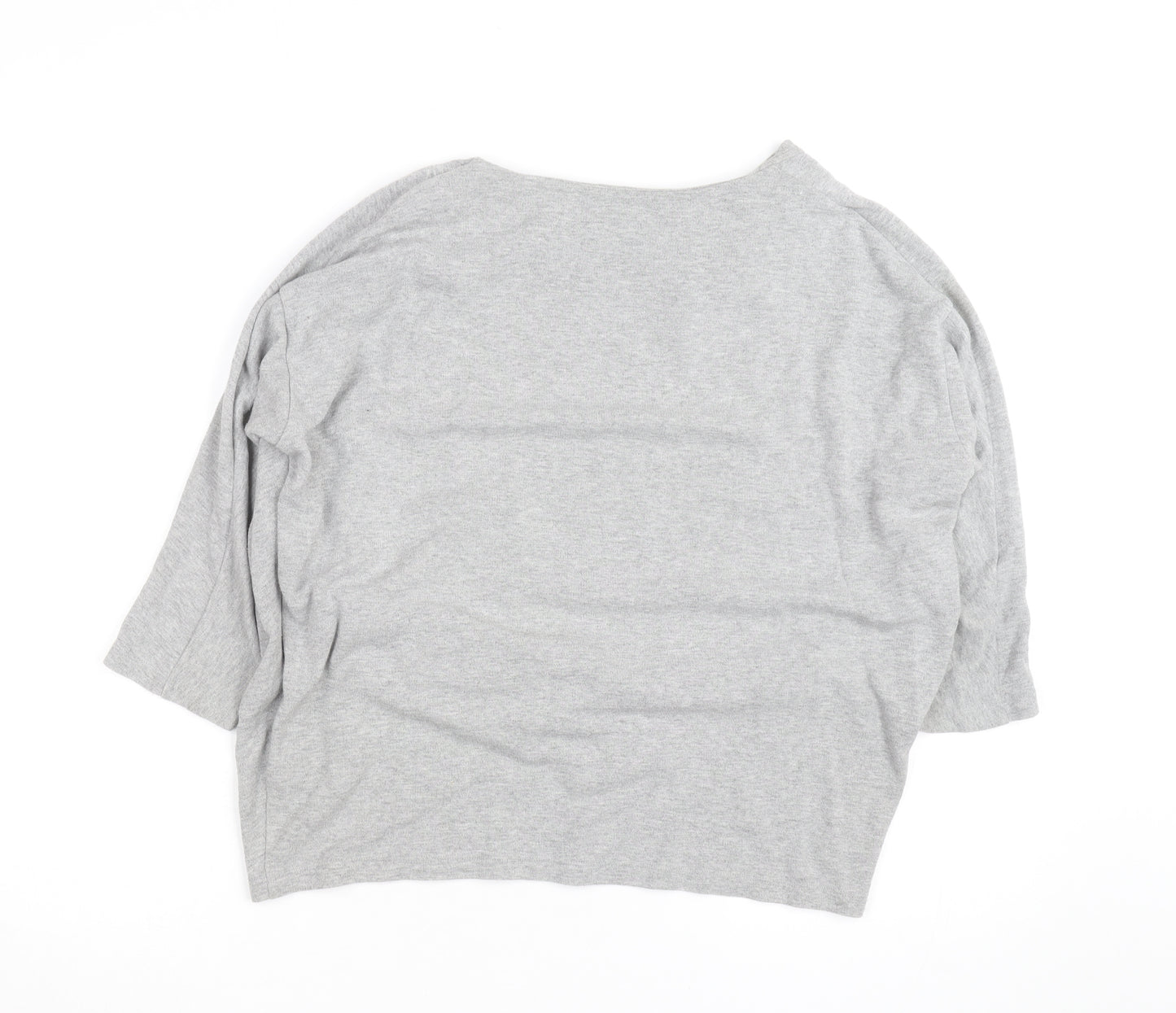 COS Women's Grey Boat Neck Relaxed Pullover Jumper Size L