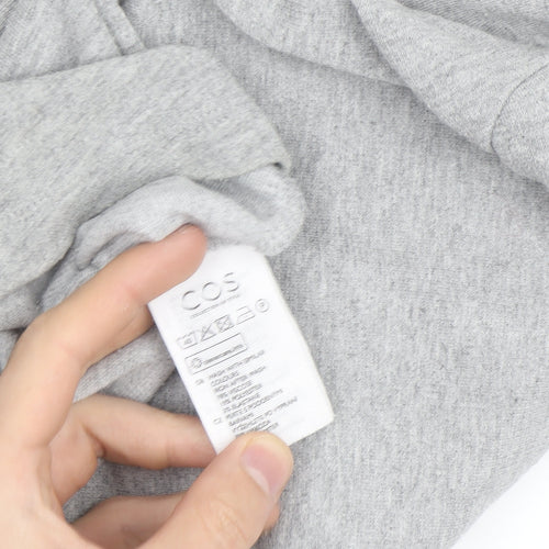 COS Women's Grey Boat Neck Relaxed Pullover Jumper Size L