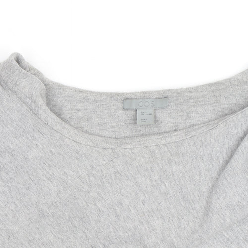 COS Women's Grey Boat Neck Relaxed Pullover Jumper Size L
