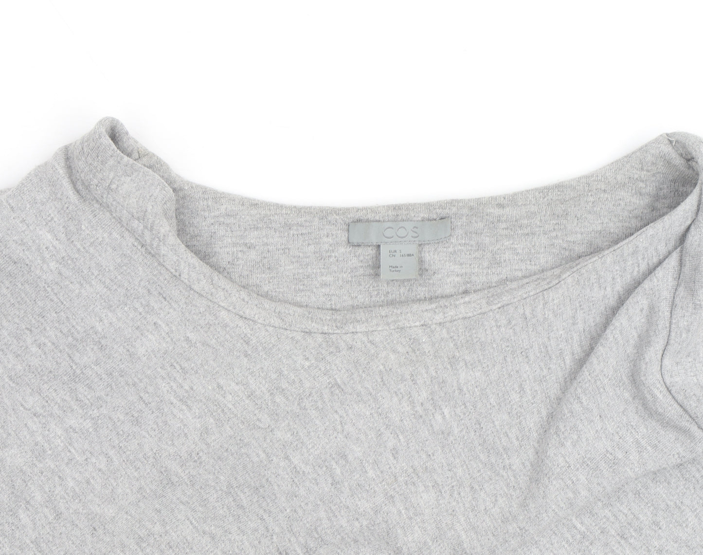 COS Women's Grey Boat Neck Relaxed Pullover Jumper Size L