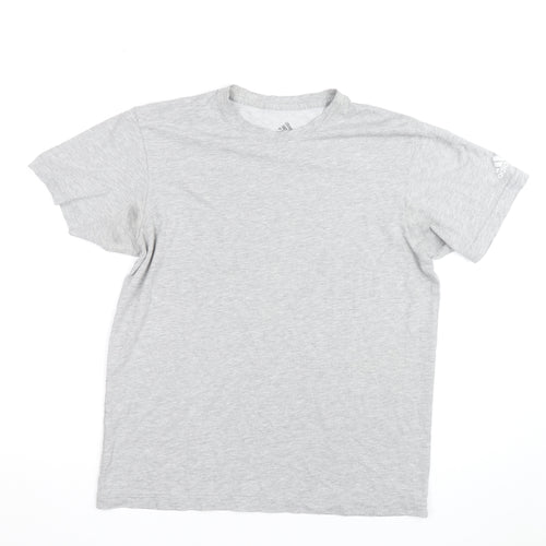 adidas Men's Grey Crew Neck Short Sleeve Regular Fit T-Shirt M