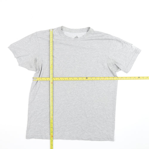 adidas Men's Grey Crew Neck Short Sleeve Regular Fit T-Shirt M