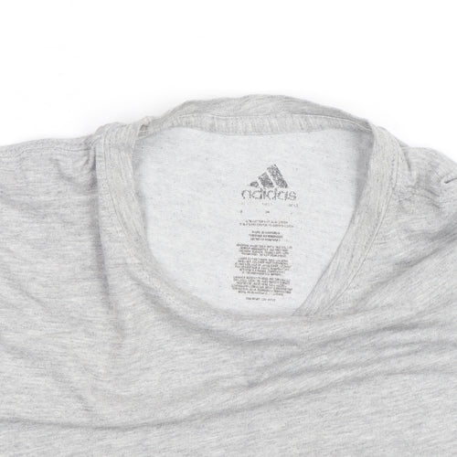 adidas Men's Grey Crew Neck Short Sleeve Regular Fit T-Shirt M